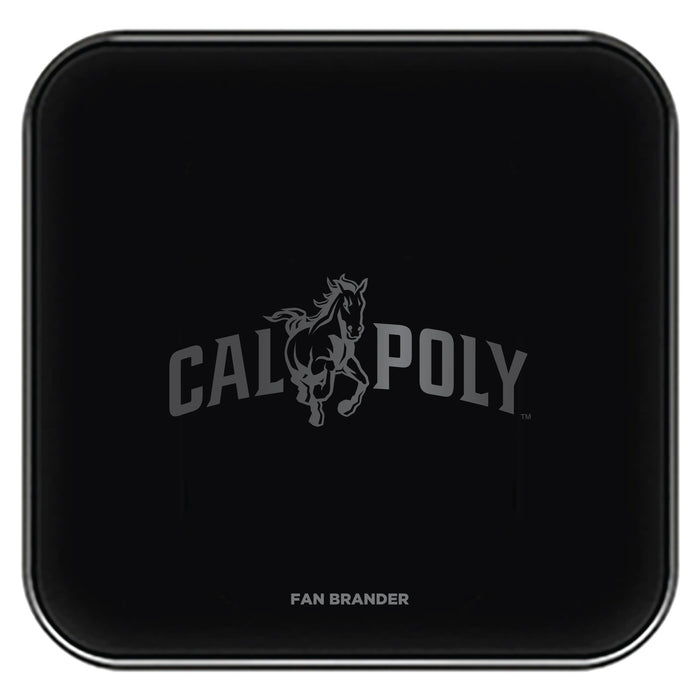 Fan Brander Fast Charging Wireless Charger with Cal Poly Mustangs laser etched Primary Logo