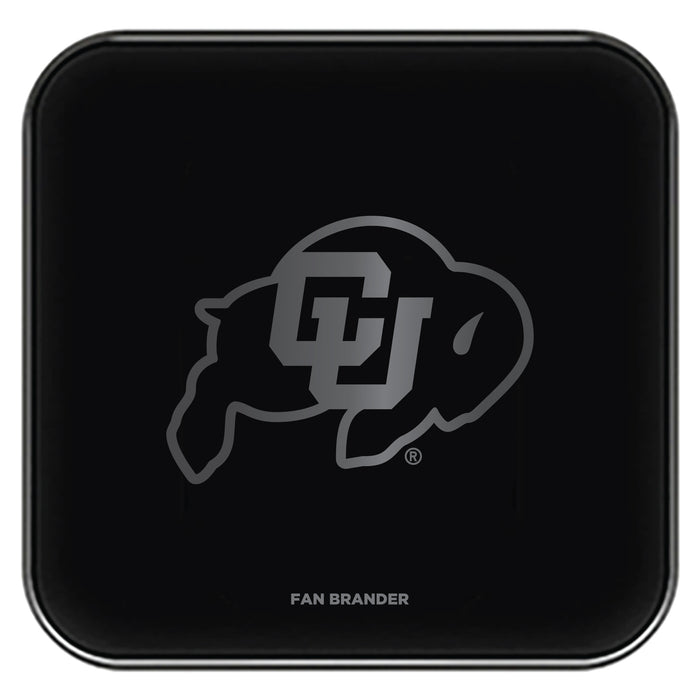 Fan Brander Fast Charging Wireless Charger with Colorado Buffaloes laser etched Primary Logo