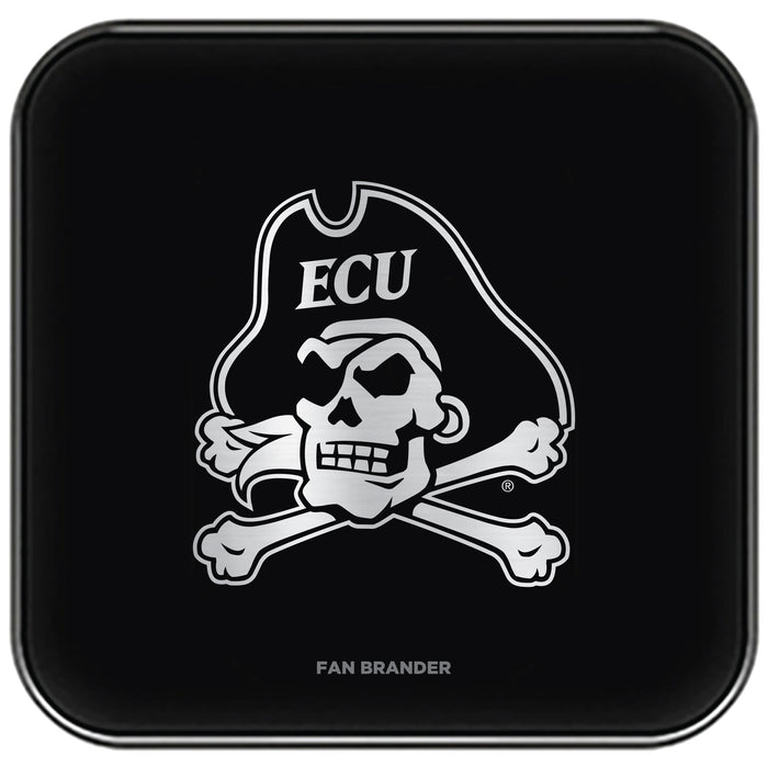 Fan Brander Fast Charging Wireless Charger with East Carolina Pirates laser etched Primary Logo