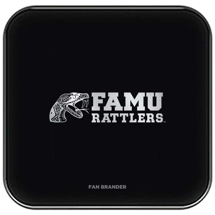 Fan Brander Fast Charging Wireless Charger with Florida A&M Rattlers laser etched Primary Logo