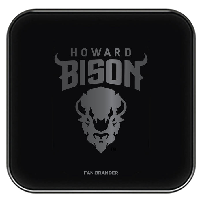 Fan Brander Fast Charging Wireless Charger with Howard Bison laser etched Primary Logo