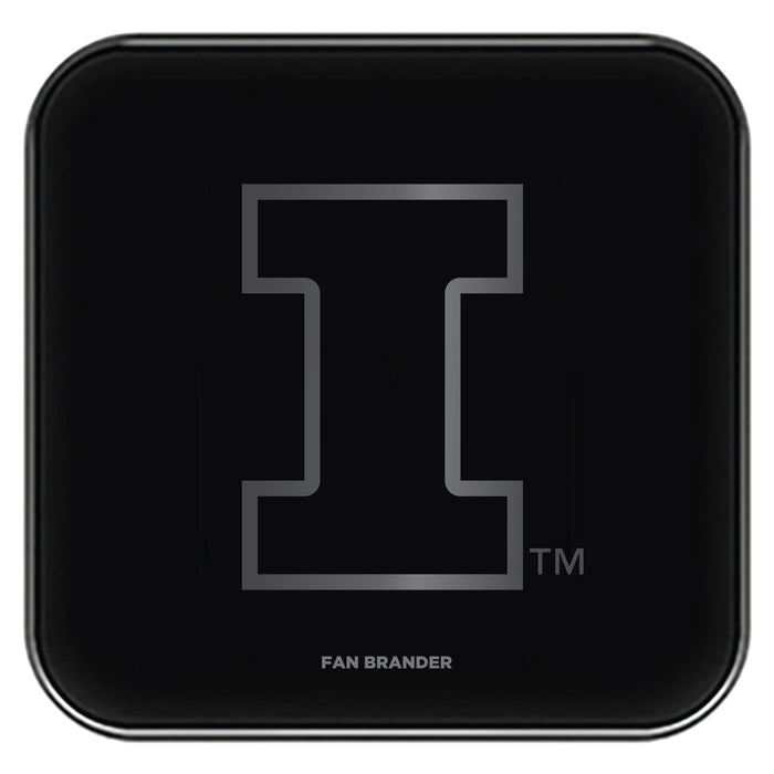 Fan Brander Fast Charging Wireless Charger with Illinois Fighting Illini laser etched Primary Logo