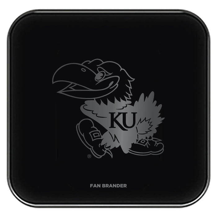 Fan Brander Fast Charging Wireless Charger with Kansas Jayhawks laser etched Primary Logo