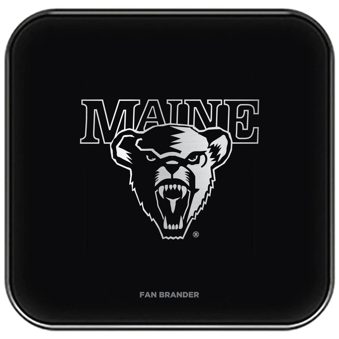 Fan Brander Fast Charging Wireless Charger with Maine Black Bears laser etched Primary Logo