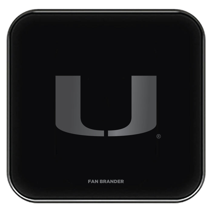 Fan Brander Fast Charging Wireless Charger with Miami Hurricanes laser etched Primary Logo