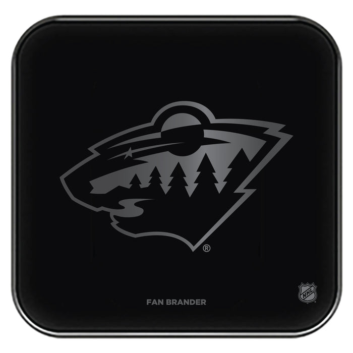 Fan Brander Fast Charging Wireless Charger with Minnesota Wild laser etched Primary Logo
