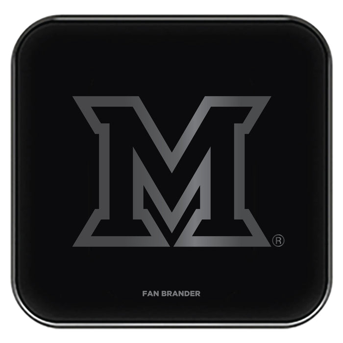 Fan Brander Fast Charging Wireless Charger with Miami University RedHawks laser etched Primary Logo