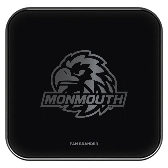 Fan Brander Fast Charging Wireless Charger with Monmouth Hawks laser etched Primary Logo