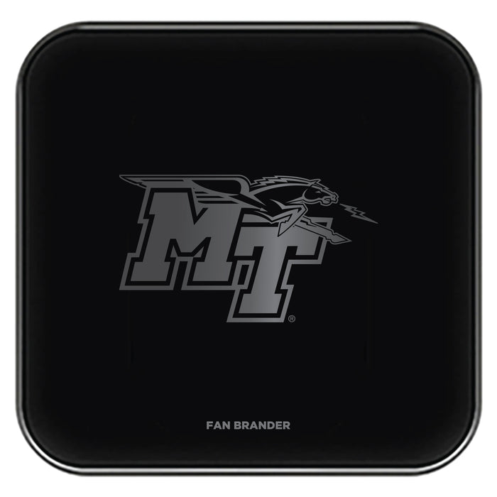 Fan Brander Fast Charging Wireless Charger with Middle Tennessee State Blue Raiders laser etched Primary Logo
