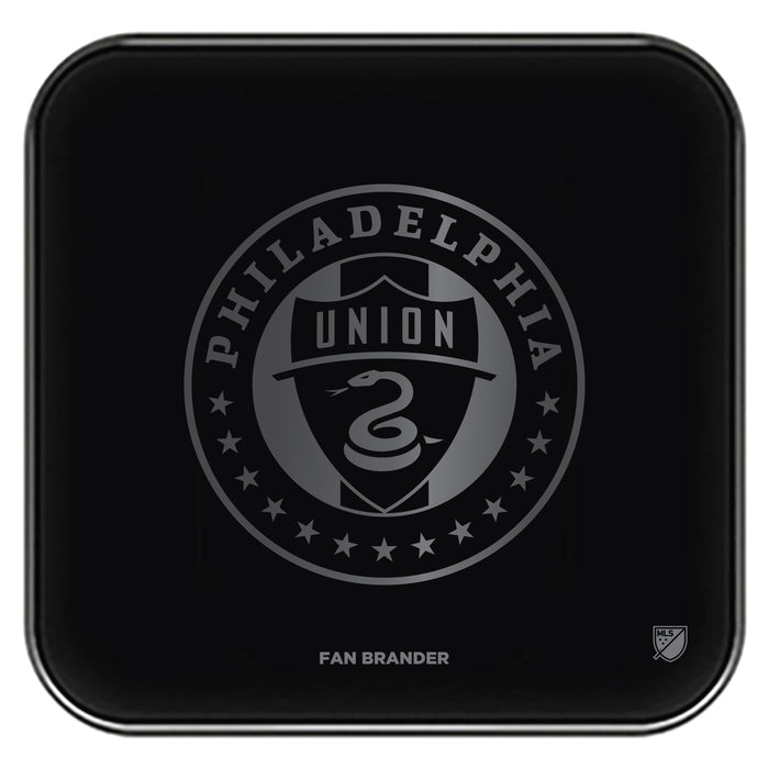 Fan Brander Fast Charging Wireless Charger with Philadelphia Union laser etched Primary Logo