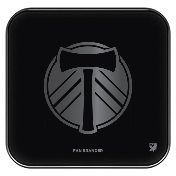 Fan Brander Fast Charging Wireless Charger with Portland Timbers laser etched Primary Logo