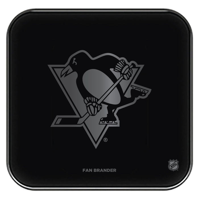 Fan Brander Fast Charging Wireless Charger with Pittsburgh Penguins laser etched Primary Logo