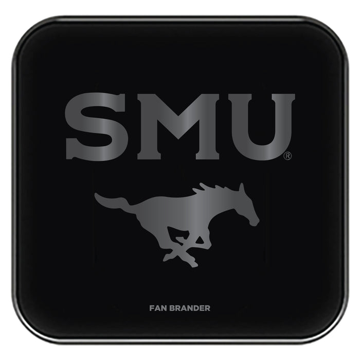 Fan Brander Fast Charging Wireless Charger with SMU Mustangs laser etched Primary Logo