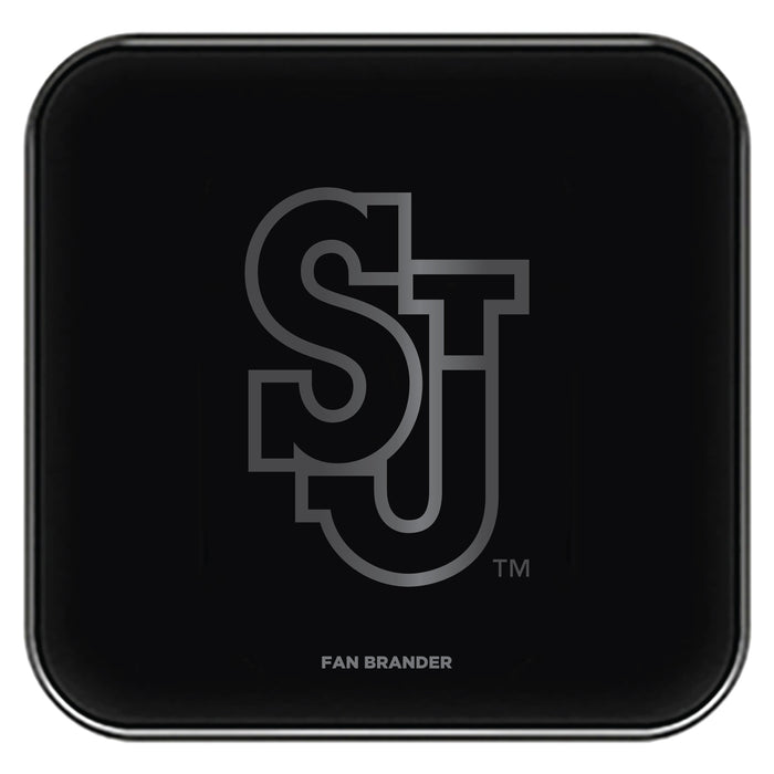 Fan Brander Fast Charging Wireless Charger with St. John's Red Storm laser etched Primary Logo