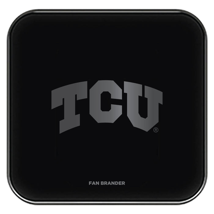 Fan Brander Fast Charging Wireless Charger with Texas Christian University Horned Frogs laser etched Primary Logo