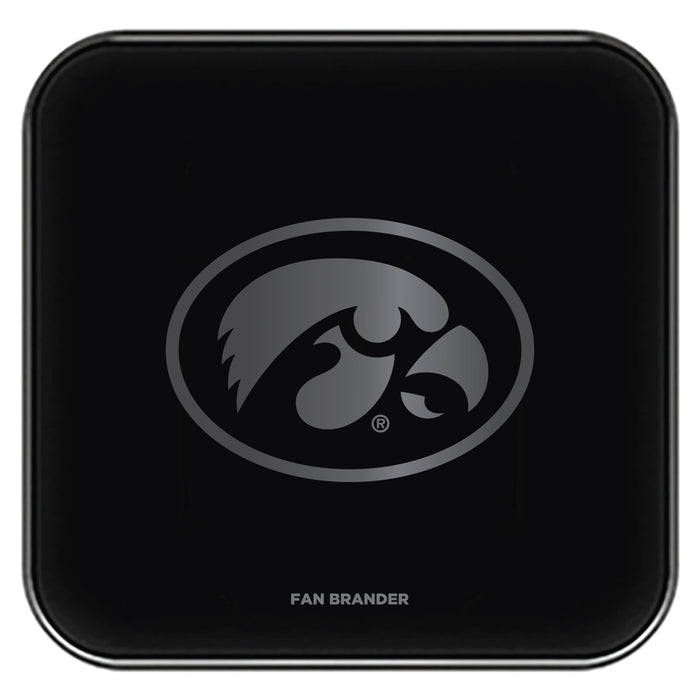 Fan Brander Fast Charging Wireless Charger with Iowa Hawkeyes laser etched Primary Logo