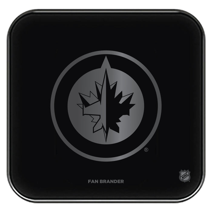 Fan Brander Fast Charging Wireless Charger with Winnipeg Jets laser etched Primary Logo