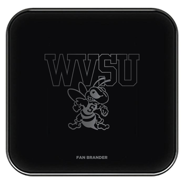 Fan Brander Fast Charging Wireless Charger with West Virginia State Univ Yellow Jackets laser etched Primary Logo