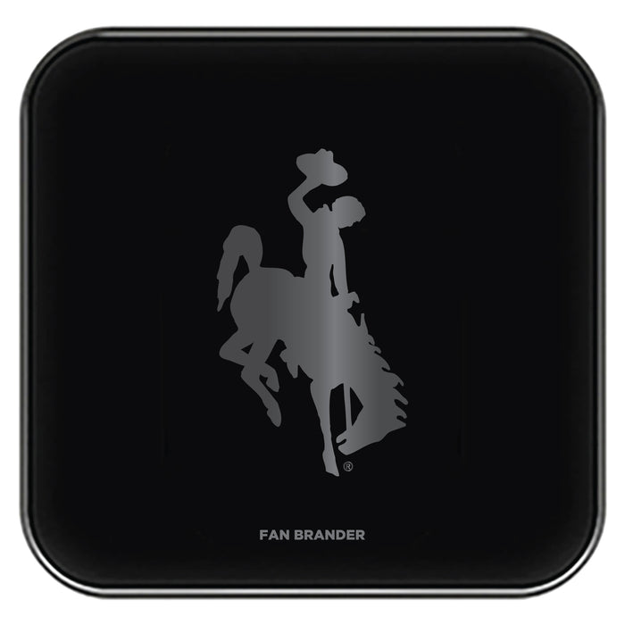Fan Brander Fast Charging Wireless Charger with Wyoming Cowboys laser etched Primary Logo