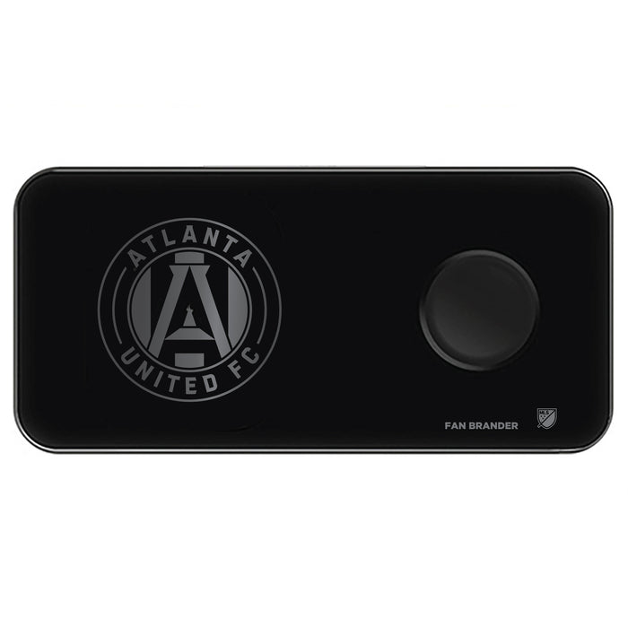 Fan Brander 3 in 1 Glass Wireless Charger with Atlanta United FC laser etched Primary Logo