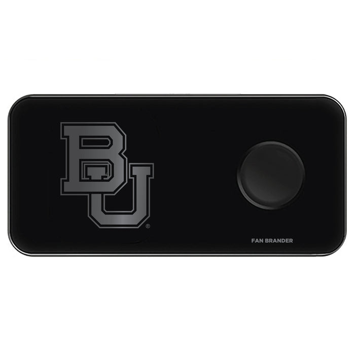 Fan Brander 3 in 1 Glass Wireless Charger with Baylor Bears laser etched Primary Logo