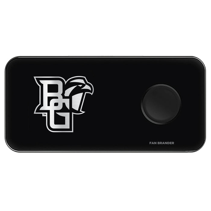 Fan Brander 3 in 1 Glass Wireless Charger with Bowling Green Falcons laser etched Primary Logo