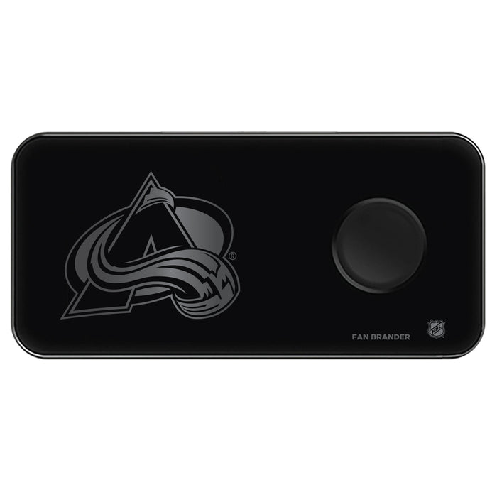 Fan Brander 3 in 1 Glass Wireless Charger with Colorado Avalanche laser etched Primary Logo