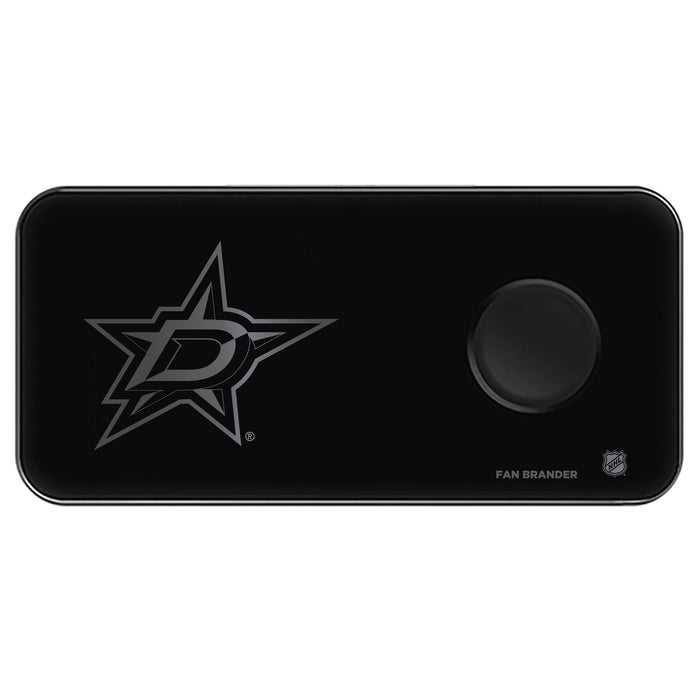 Fan Brander 3 in 1 Glass Wireless Charger with Dallas Stars laser etched Primary Logo