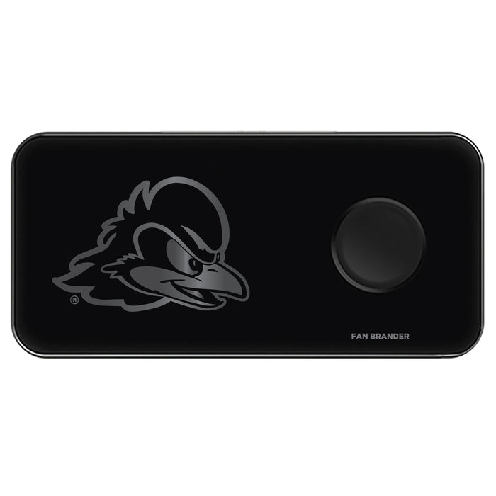 Fan Brander 3 in 1 Glass Wireless Charger with Delaware Fightin' Blue Hens laser etched Primary Logo