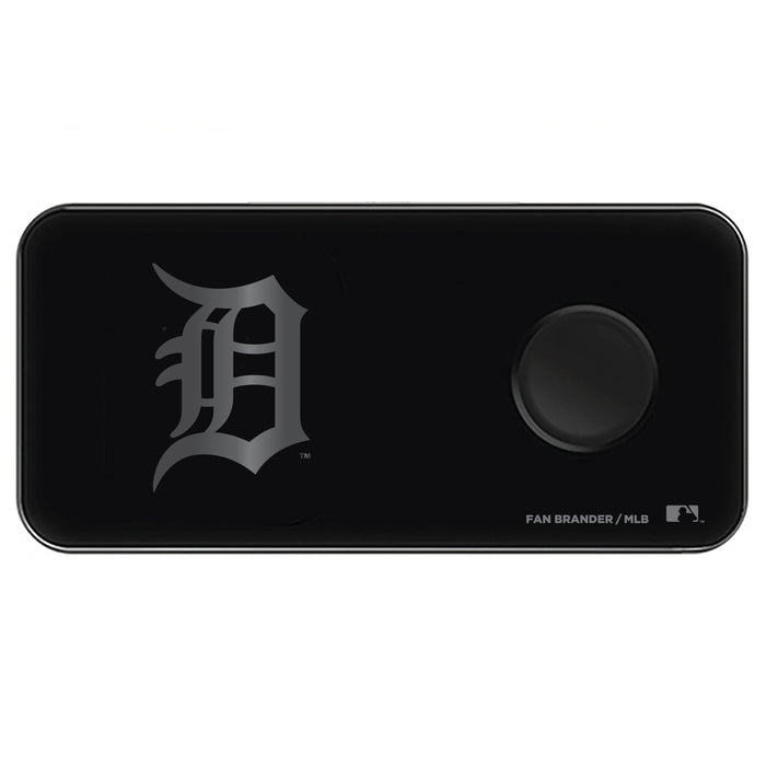 Fan Brander 3 in 1 Glass Wireless Charger with Detroit Tigers laser etched Primary Logo