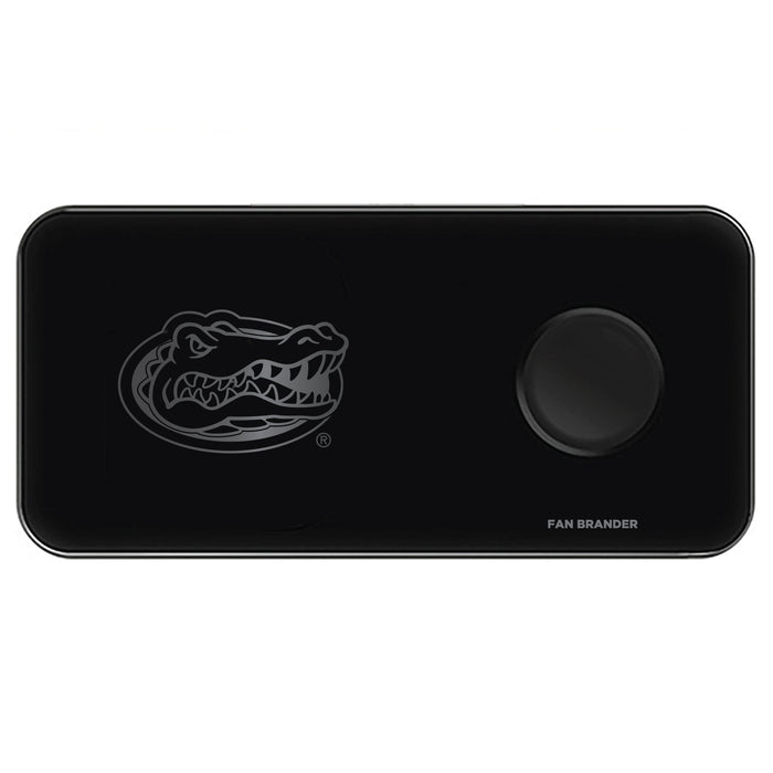 Fan Brander 3 in 1 Glass Wireless Charger with Florida Gators laser etched Primary Logo