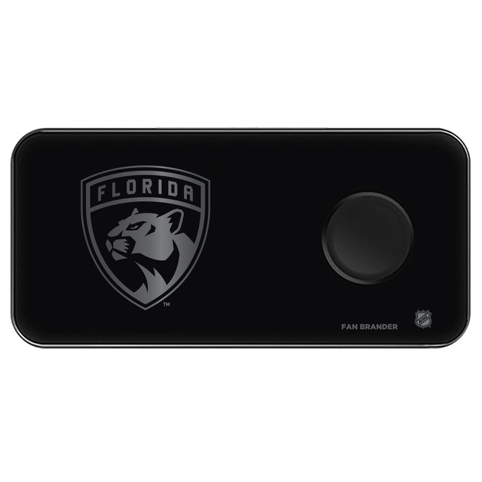 Fan Brander 3 in 1 Glass Wireless Charger with Florida Panthers laser etched Primary Logo