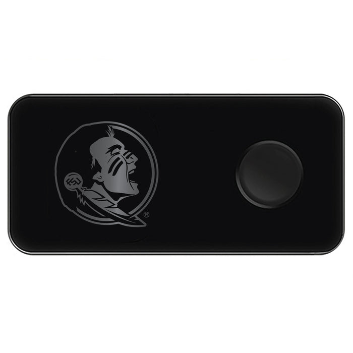 Fan Brander 3 in 1 Glass Wireless Charger with Florida State Seminoles laser etched Primary Logo