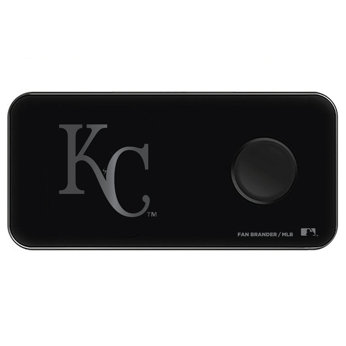 Fan Brander 3 in 1 Glass Wireless Charger with Kansas City Royals laser etched Primary Logo