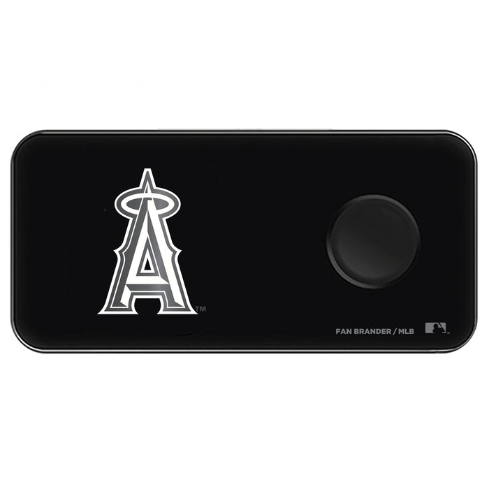 Fan Brander 3 in 1 Glass Wireless Charger with Los Angeles Angels laser etched Primary Logo