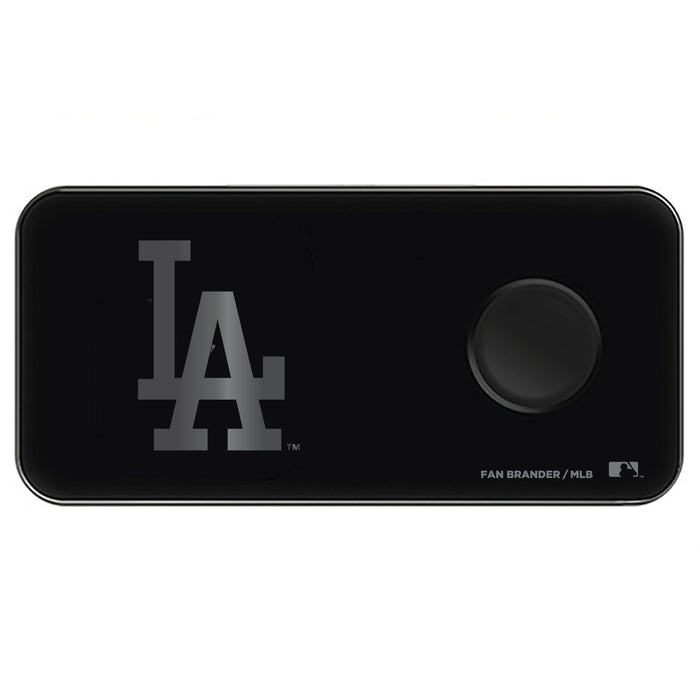 Fan Brander 3 in 1 Glass Wireless Charger with Los Angeles Dodgers laser etched Primary Logo