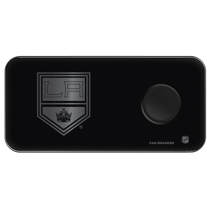 Fan Brander 3 in 1 Glass Wireless Charger with Los Angeles Kings laser etched Primary Logo
