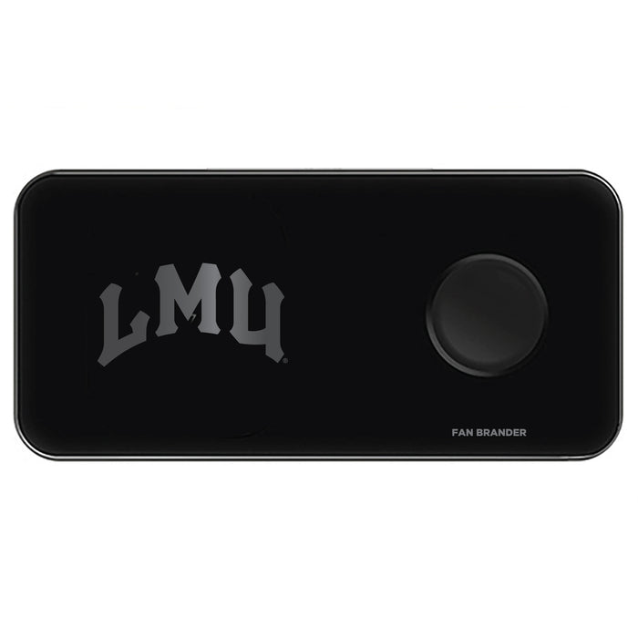 Fan Brander 3 in 1 Glass Wireless Charger with Loyola Marymount University Lions laser etched Primary Logo