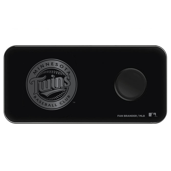 Fan Brander 3 in 1 Glass Wireless Charger with Minnesota Twins laser etched Primary Logo