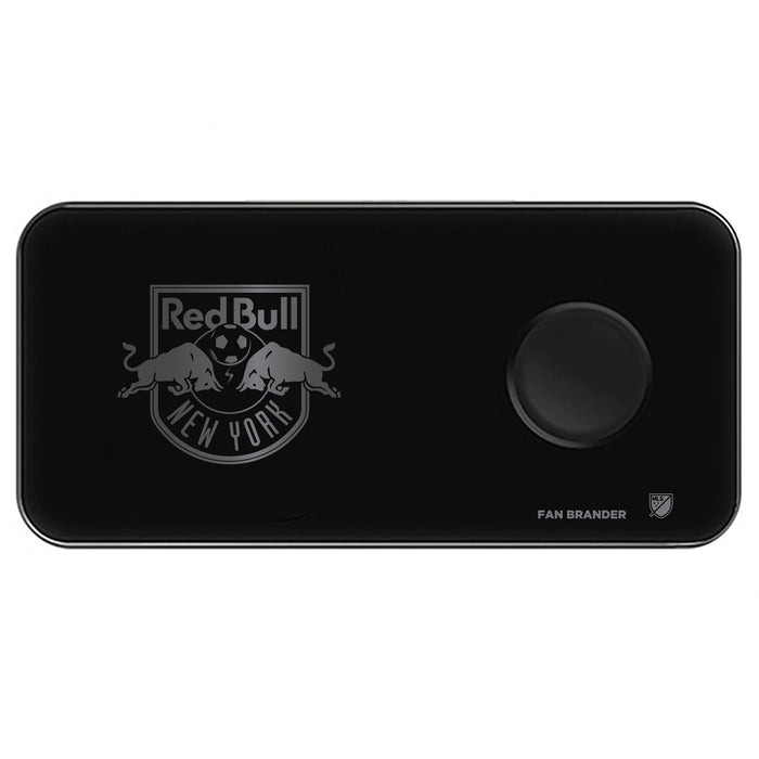 Fan Brander 3 in 1 Glass Wireless Charger with New York Red Bulls laser etched Primary Logo