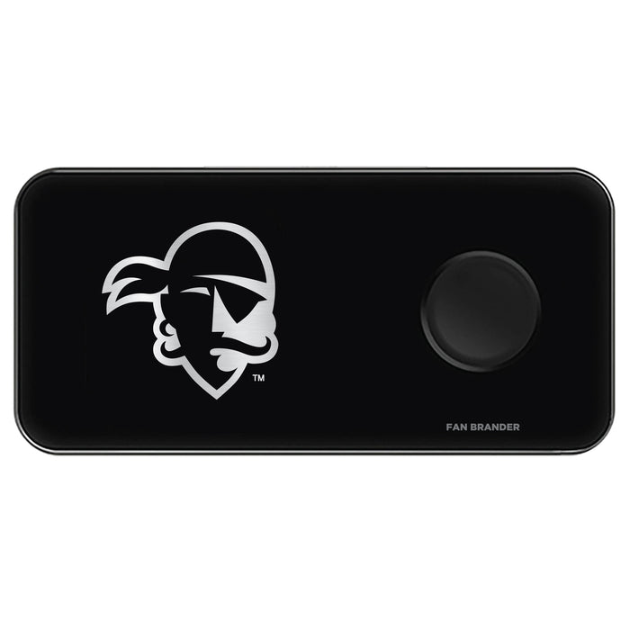 Fan Brander 3 in 1 Glass Wireless Charger with Seton Hall Pirates laser etched Primary Logo