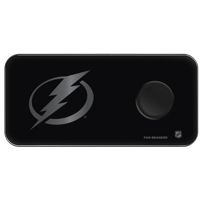 Fan Brander 3 in 1 Glass Wireless Charger with Tampa Bay Lightning laser etched Primary Logo
