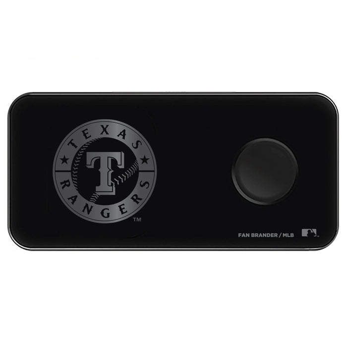 Fan Brander 3 in 1 Glass Wireless Charger with Texas Rangers laser etched Primary Logo