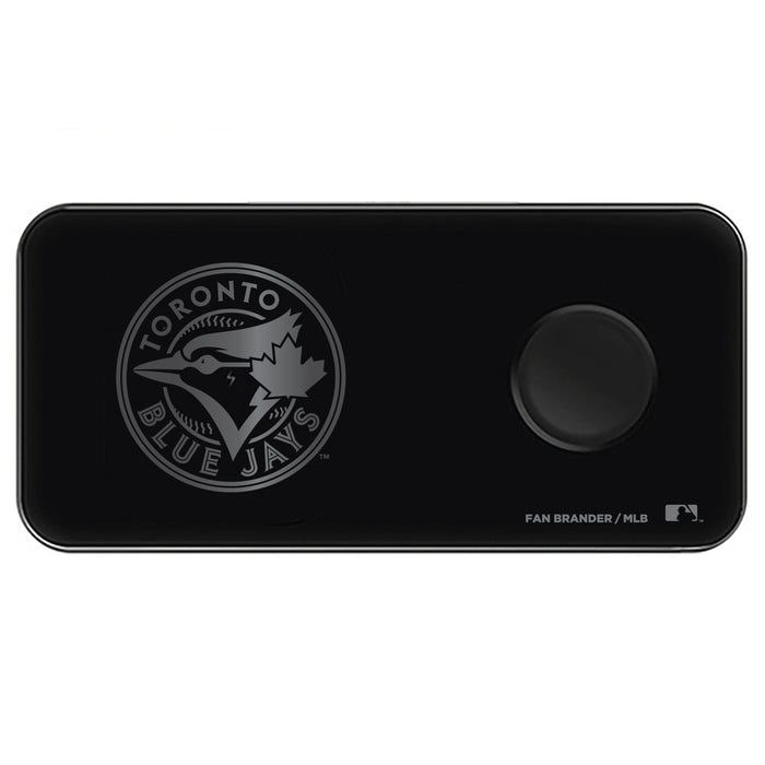 Fan Brander 3 in 1 Glass Wireless Charger with Toronto Blue Jays laser etched Primary Logo