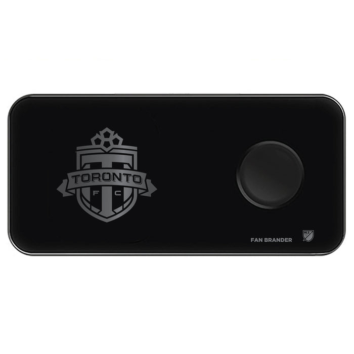 Fan Brander 3 in 1 Glass Wireless Charger with Toronto FC laser etched Primary Logo