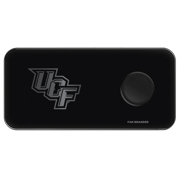 Fan Brander 3 in 1 Glass Wireless Charger with UCF Knights laser etched Primary Logo