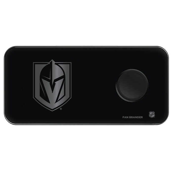 Fan Brander 3 in 1 Glass Wireless Charger with Vegas Golden Knights laser etched Primary Logo