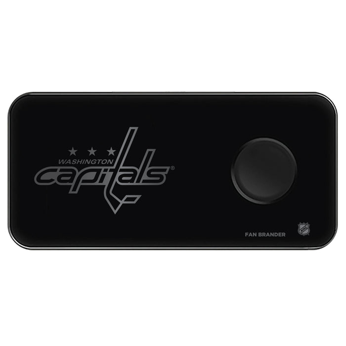 Fan Brander 3 in 1 Glass Wireless Charger with Washington Capitals laser etched Primary Logo