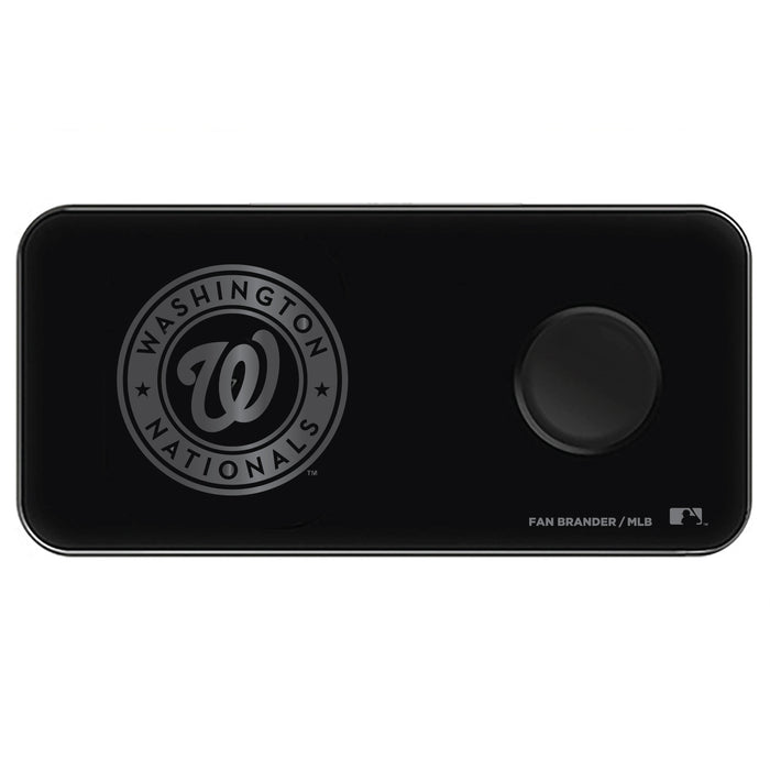 Fan Brander 3 in 1 Glass Wireless Charger with Washington Nationals laser etched Primary Logo