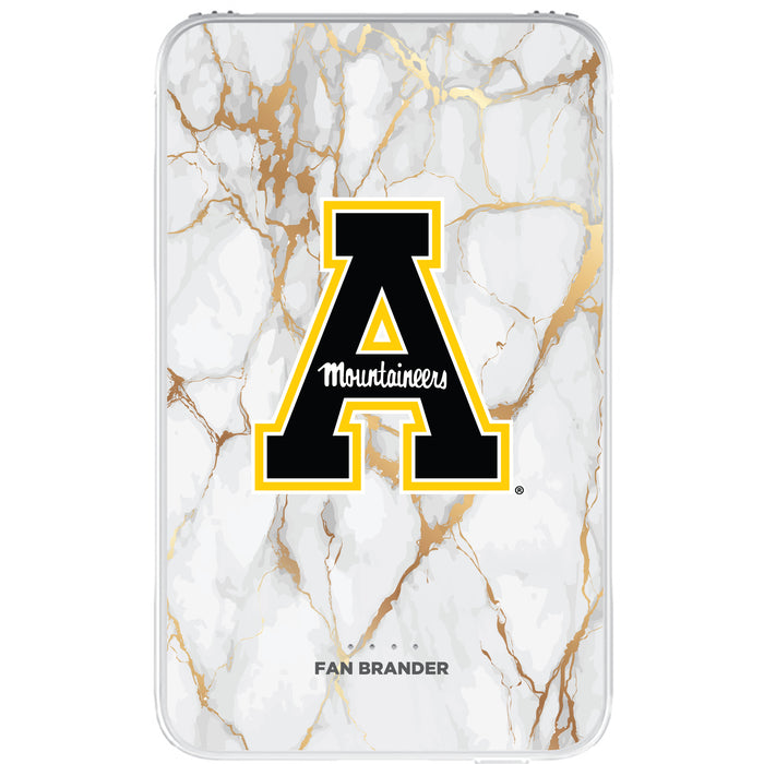 Fan Brander 10,000 mAh Portable Power Bank with Appalachian State Mountaineers Whate Marble Design